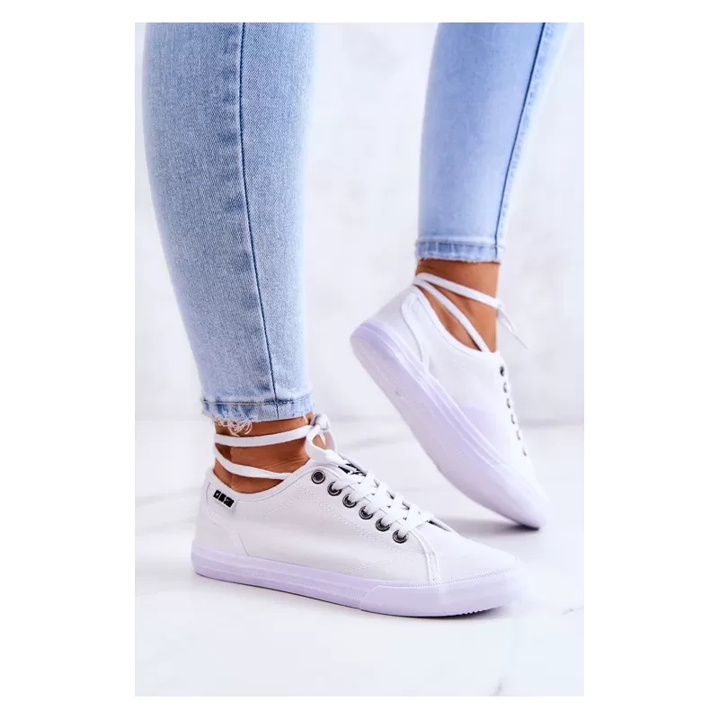 Buty damskie Trampki Damskie Big Star Niskie Białe W274835 Buty damskie Trampki Damskie Big Star Niskie Białe W274835