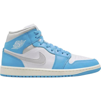 Jordan 1 Mid Dark Powder Blue White Sail Neutral Grey (Women's)