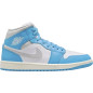 Jordan 1 Mid Dark Powder Blue White Sail Neutral Grey (Women's)