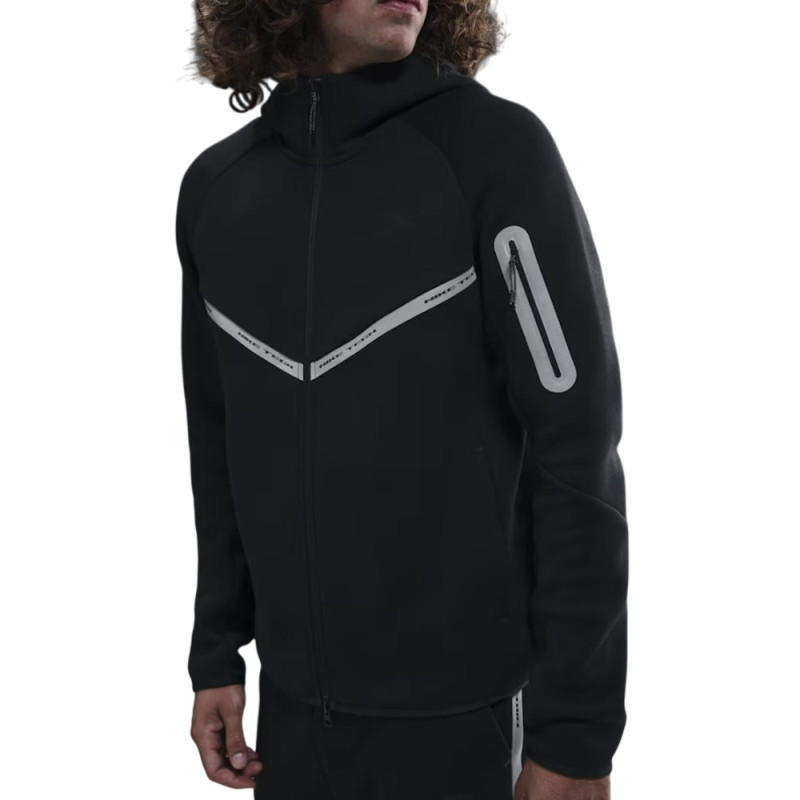 NIKE Tech Fleece Full-Zip Windrunner Black White Reflective
