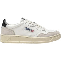 Autry Medalist Leather Low White Black Beige (Women's)