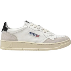 Autry Medalist Leather Low White Black Beige (Women's)