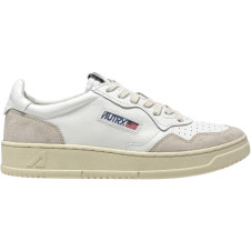 Autry Medalist Leather Low White Beige Suede (Women's)
