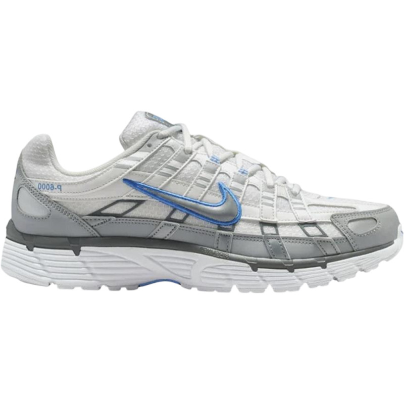 Nike P-6000 White Metallic Silver Blue
