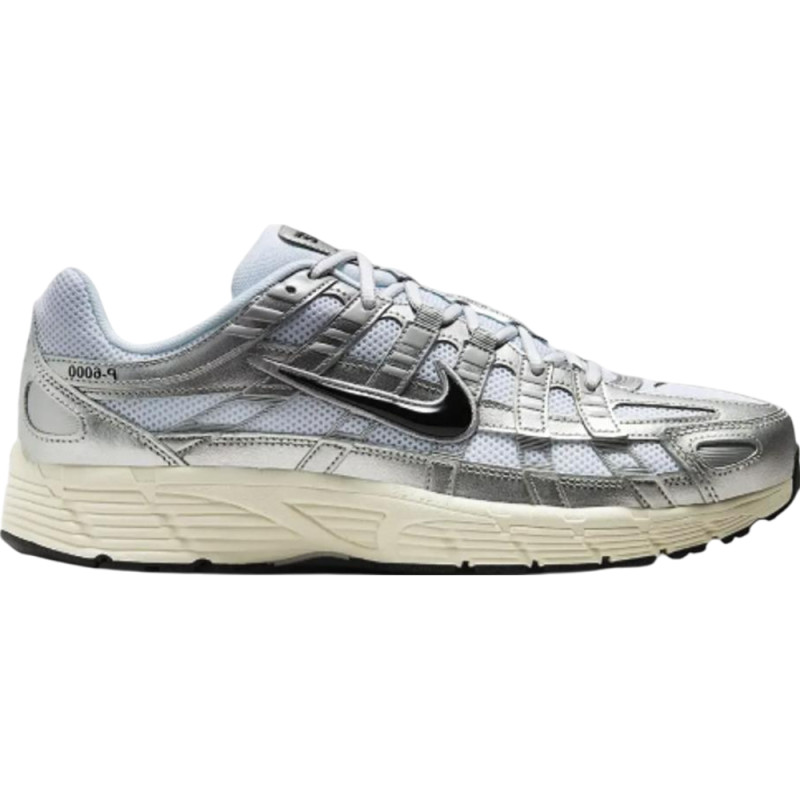 Nike P-6000 White Metallic Silver Flat Silver Black