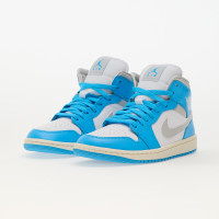 Buty damskie Jordan 1 Mid Dark Powder Blue White Sail Neutral Grey (Women's)