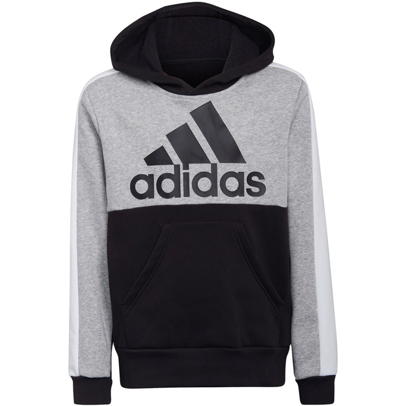 Bluza dla dzieci adidas U CB FL Hoodie czarno-szara HC5658 Bluza dla dzieci adidas U CB FL Hoodie czarno-szara HC5658