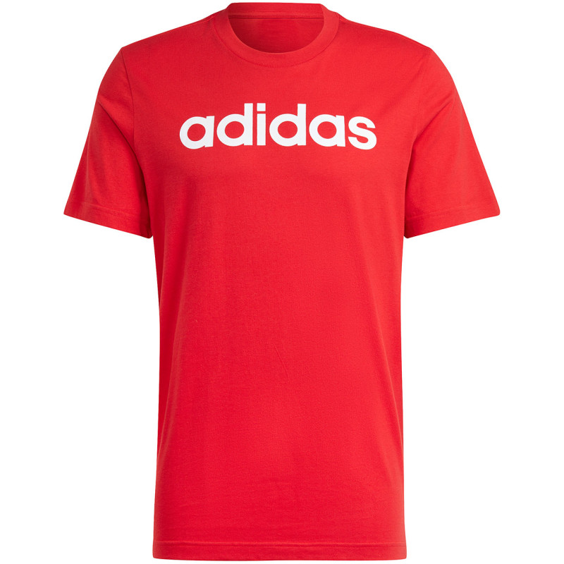 Koszulka męska adidas Essentials Single Jersey Linear Embroidered Logo czerwona IC9278 Koszulka męska adidas Essentials Single Jersey Linear Embroidered Logo czerwona IC9278