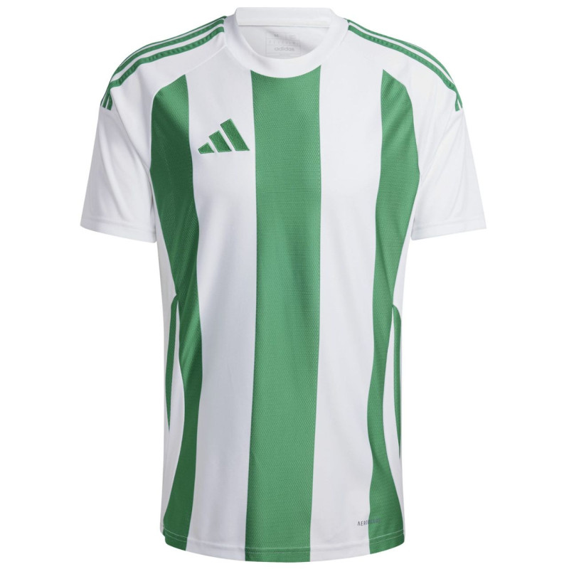 Koszulka męska adidas Striped 24 Jersey biało-zielona IW2148 Koszulka męska adidas Striped 24 Jersey biało-zielona IW2148